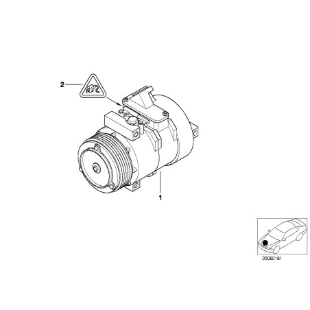 Compresseur de climatisation Euro - Pièce d'origine BMW 64506917866 Compresseur de climatisation Euro - Pièce d'origine BMW 64506917866