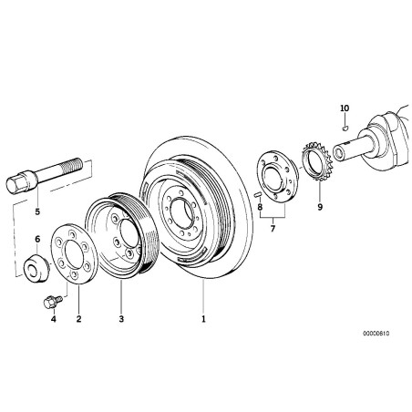 Poulie Euro Diesel - Pièce d'origine BMW 64552244376 Poulie Euro Diesel - Pièce d'origine BMW 64552244376