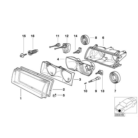 Phare avant Euro Headlight Adj S - Pièce d'origine BMW 67168361460