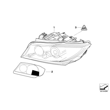 Phare avant européen côté passager (droit) - Pièce d'origine BMW 63117161672