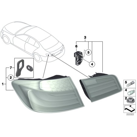 Feux arrière à LED européens - Pièce d'origine BMW 63217203229