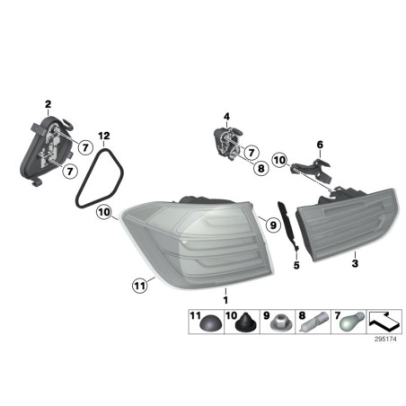 Feu arrière extérieur européen gauche - Pièce d'origine BMW 63217312845