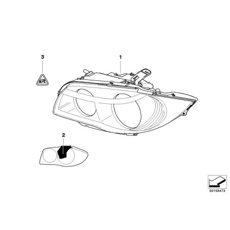 Phare au xénon européen gauche - Pièce d'origine BMW 63117181293