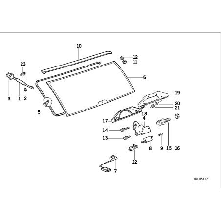 Spoiler de hayon arrière Euro - Pièce d'origine BMW 51718120035 Spoiler de hayon arrière Euro - Pièce d'origine BMW 51718120035