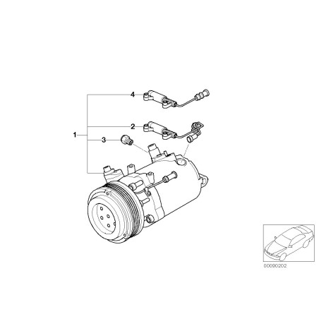 Compresseur de climatisation d'échange - Pièce d'origine BMW 64526918750 Compresseur de climatisation d'échange - Pièce d'origine BMW 64526918750