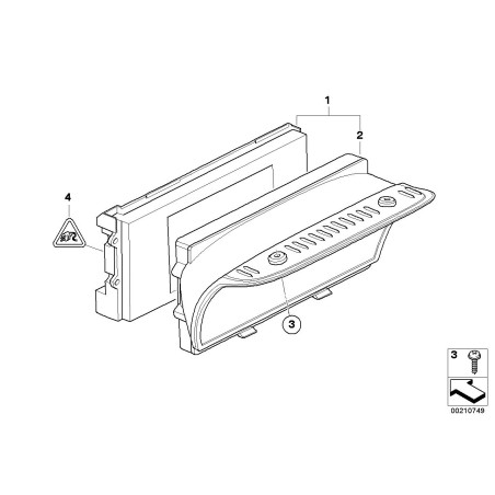 Pièce automobile d'origine - Moniteur embarqué 6,5 pouces - BMW 65829193758
