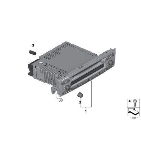 Pièce de rechange Radio Prof. Cd/Iboc/Sdars - Pièce d'origine BMW 65129350505