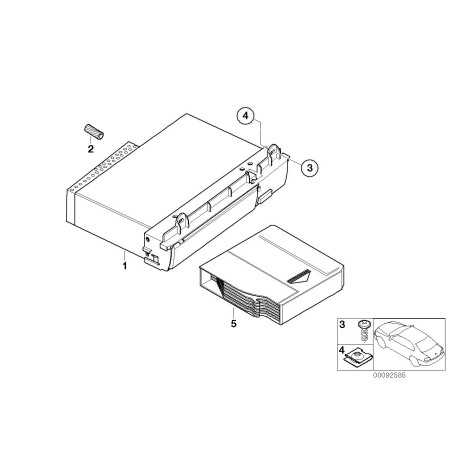Changeur de CD d'échange avec frais de base - Pièce d'origine BMW 65129143440 Changeur de CD d'échange avec frais de base - Pièce d'origine BMW 65129143440