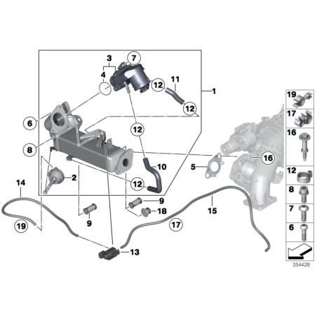 Refroidisseur d'échappement - Pièce d'origine BMW 11718517724