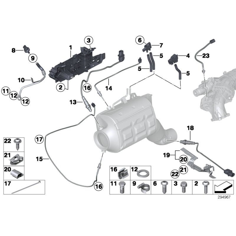 Capteur de pression du filtre à particules diesel d'échappement - Pièce d'origine BMW 13627805152