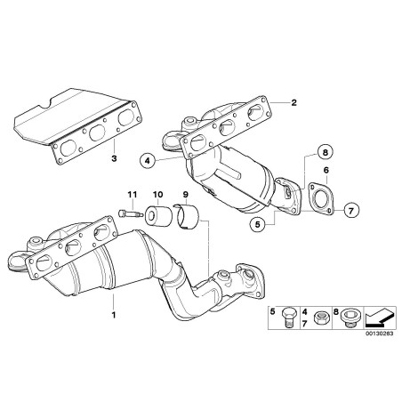 Boulon de collecteur d'échappement hexagonal m10x40 MM 2pcs - Pièce d'origine BMW 11621427586