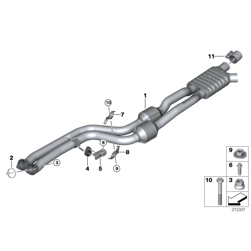Écrou en cuivre de collecteur d'échappement avec bride hexagonale M8x1.25 8pcs - Pièce d'origine BMW 18307620549