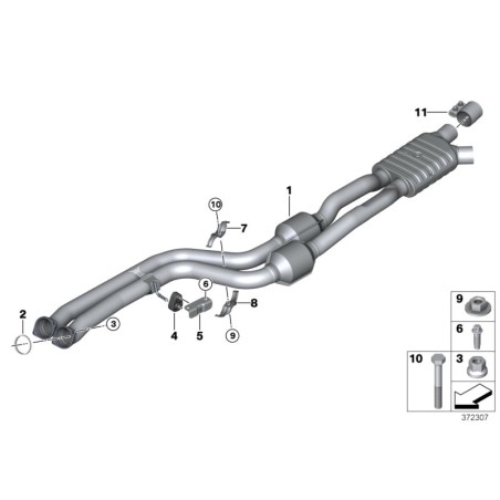 Écrou en cuivre avec bride hexagonale pour collecteur d'échappement m8x1.25 - Pièce d'origine BMW 18307620549