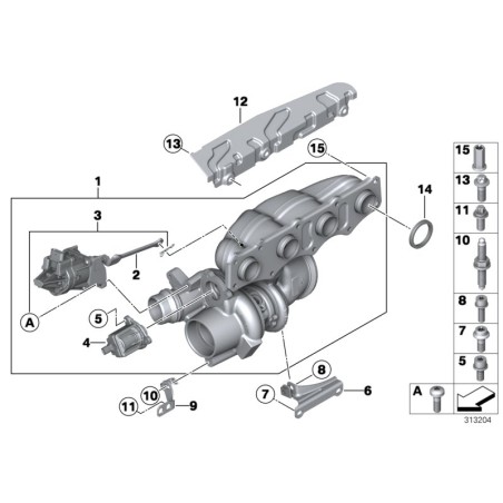 Joint de collecteur d'échappement - Pièce d'origine BMW 11657625293