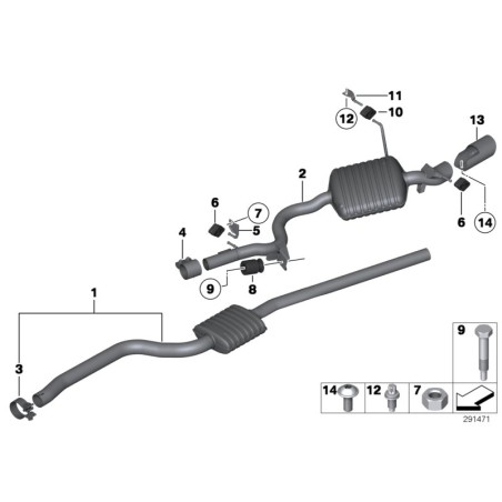 Finition du tuyau d'échappement en aluminium - Pièce d'origine BMW 18307803692 Finition du tuyau d'échappement en aluminium - Pièce d'origine BMW 18307803692