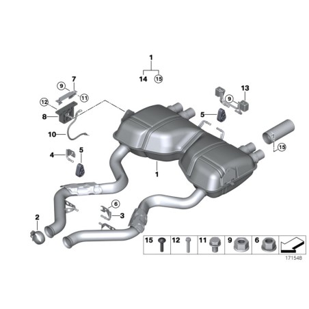 Support de tuyau d'échappement - Pièce d'origine BMW 18201401797 Support de tuyau d'échappement - Pièce d'origine BMW 18201401797