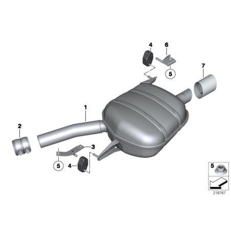 Ensemble de deux embouts de tuyau d'échappement - Pièce d'origine BMW 2x18307594919
