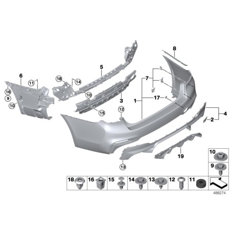 Support d'échappement - Pièce d'origine BMW 51128065846