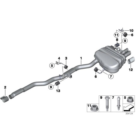 Embouts de tuyau d'échappement avec garniture chromée - Pièce d'origine BMW 18307823928