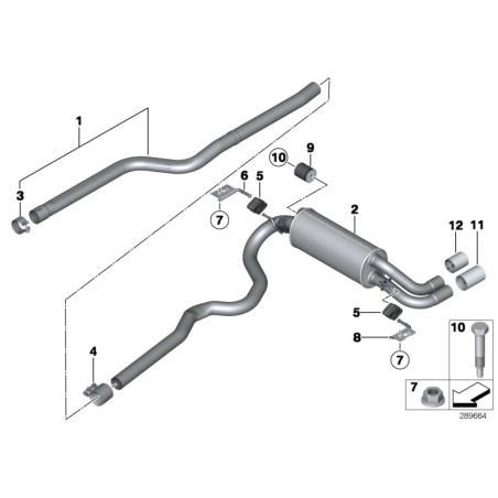 Garniture de sortie d'échappement noire - Pièce d'origine BMW 18307610639
