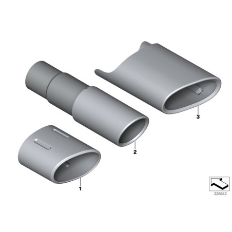Garniture de sortie d'échappement noire - Pièce d'origine BMW 18307618464