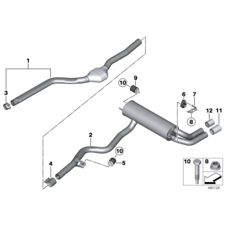 Embouts de tuyau d'échappement noirs, ensemble de 2 pièces - Pièce d'origine BMW 2x18307610636