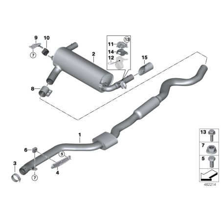 Embouts de tuyau d'échappement noirs - Ensemble de deux - Pièce d'origine BMW 2x18307610633