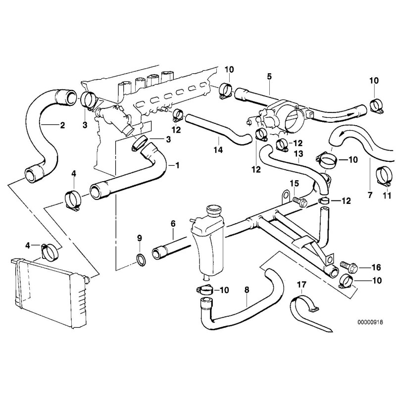 Tuyau d'eau du réservoir d'expansion - Pièce d'origine BMW 11531740649 Tuyau d'eau du réservoir d'expansion - Pièce d'origine BMW 11531740649