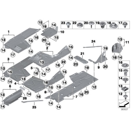 Panneau de carrosserie latéral droit d'extension de protection inférieure - Pièce d'origine BMW 51757241838