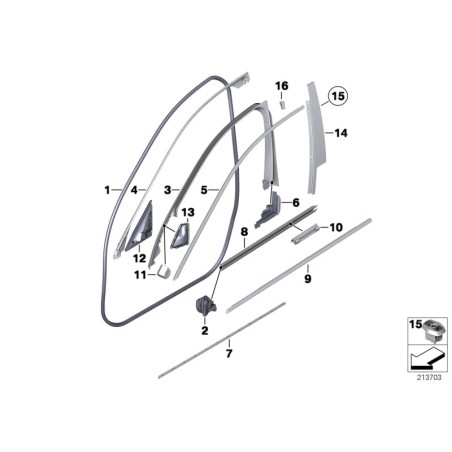 Cache de canal extérieur, garniture de fenêtre droite O/S - Pièce d'origine BMW 51337182276