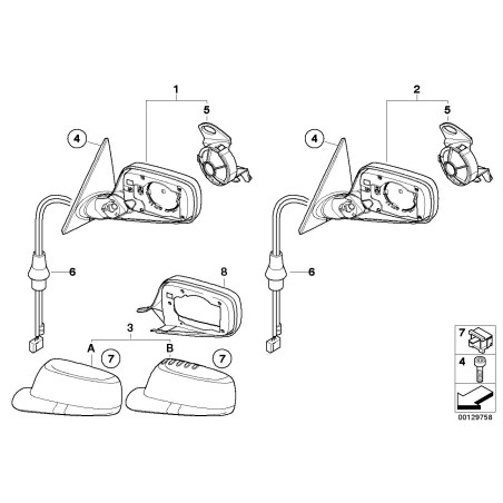 Rétroviseur extérieur gauche - Pièce d'origine BMW 51167890481 Rétroviseur extérieur gauche - Pièce d'origine BMW 51167890481