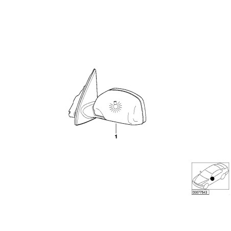 Rétroviseur extérieur gauche - Pièce d'origine BMW 51167039909 Rétroviseur extérieur gauche - Pièce d'origine BMW 51167039909