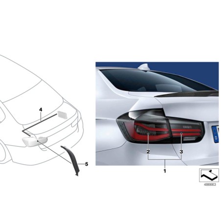 Feux arrière Euro Facelift Limited Led M Performance Black Line - Pièce d'origine BMW 63212450105