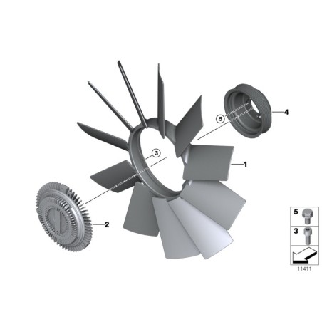 Pale de ventilateur - Pièce d'origine BMW 11521712058