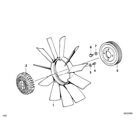 Pale de ventilateur - Pièce d'origine BMW 11521723363
