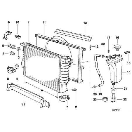 Couvercle de ventilateur - Pièce d'origine BMW 17111723031 Couvercle de ventilateur - Pièce d'origine BMW 17111723031