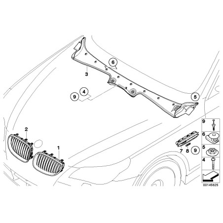 Emblème de grille de garde-boue Autocollant 1 pièce - Pièce d'origine BMW 51137898311 Emblème de grille de garde-boue Autocollant 1 pièce - Pièce d'origine BMW 51137898311