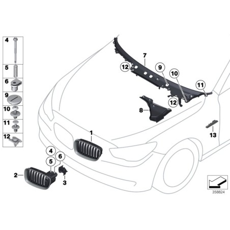Garde-boue droit O/S Moulure de finition - Pièce d'origine / BMW Garde-boue droit O/S Moulure de finition - Pièce d'origine / BMW