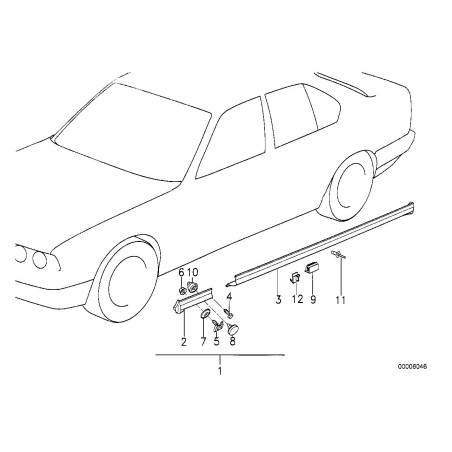 Garde-boue Moulure de bas de caisse Côté conducteur (gauche) - Pièce d'origine BMW 51711947059 Garde-boue Moulure de bas de caisse Côté conducteur (gauche) - Pièce d'origine BMW 51711947059