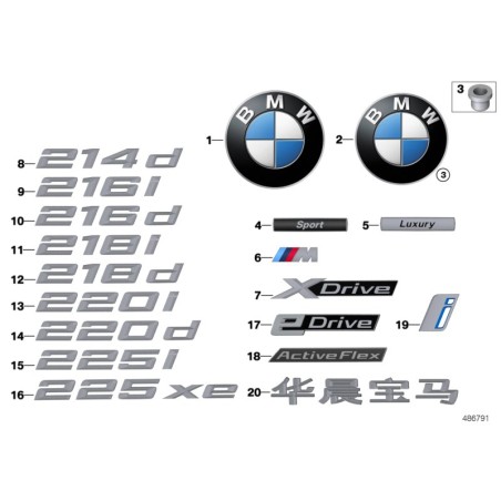 Emblème de badge latéral d'aile - Pièce d'origine BMW 51147418530