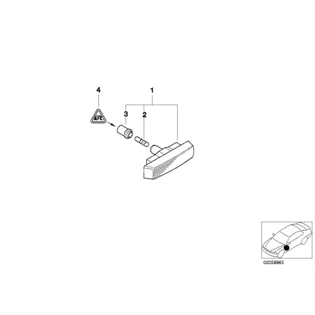 Clignotant latéral d'aile 1 pièce Clignotant latéral d'aile 1 pièce