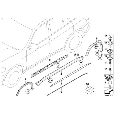 Garde-boue Extension d'élargissement d'arc de roue droit O/S - Pièce d'origine BMW 51778037292 Garde-boue Extension d'élargissement d'arc de roue droit O/S - Pièce d'origine BMW 51778037292