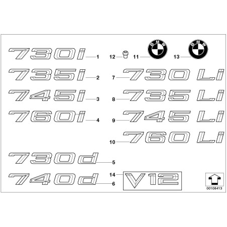 Garde-boue Aile Badge Emblème Paire Set Gauche Droite - Pièce d'origine BMW 51147033255/51147033256 Garde-boue Aile Badge Emblème Paire Set Gauche Droite - Pièce d'origine BMW 51147033255/51147033256