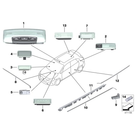 Technologie d'éclairage intérieur à LED de la génération F - Pièce d'origine BMW 63319280501