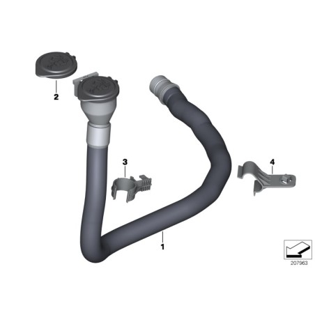 Tuyau de remplissage pour réservoir de liquide lave-glace - Pièce d'origine BMW 61667135409