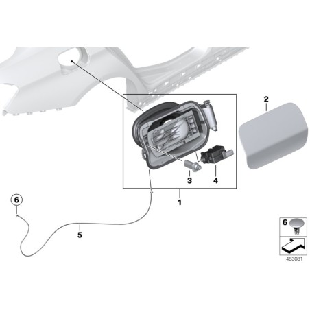 Remplissez le volet de couverture du réservoir de carburant apprêté - Pièce d'origine BMW 41007300931