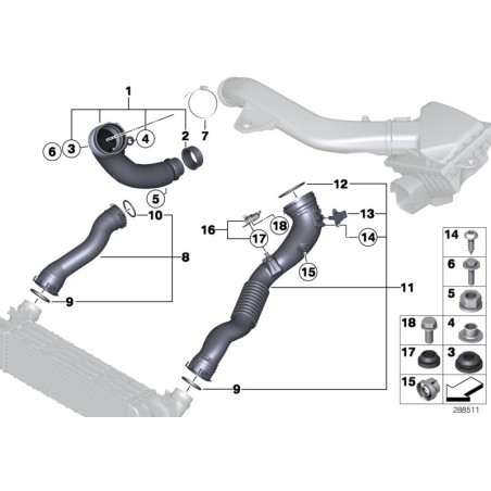 Tuyau d'admission d'air filtré - Pièce d'origine BMW 13717602651