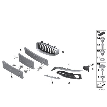 Tige de finition gauche - Pièce d'origine BMW 51117294895