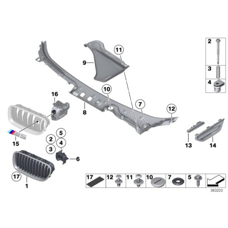 Panneau latéral avant gauche de finition - Pièce d'origine BMW 51137336647