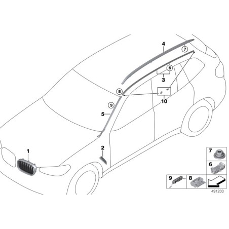 Panneau latéral de finition - Pièce d'origine BMW 51138064806